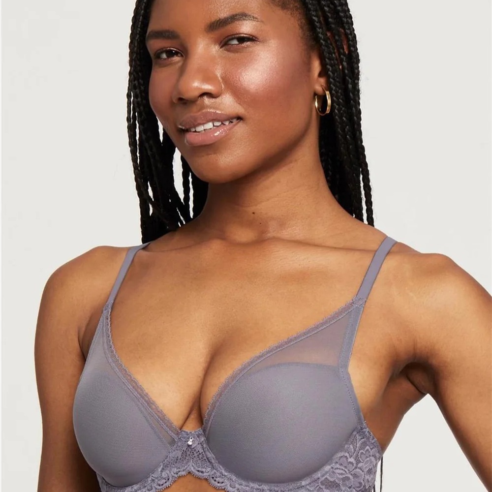 Montelle Intimates Mystique Plunge Bra Crystal Grey 30C